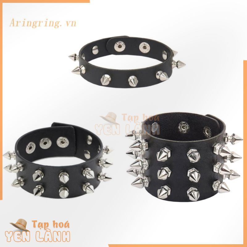 Vòng Tay Gắn Đinh Tán Mũi Nhọn Độc Đáo Thời Trang Punk Gothic Rock Unisex