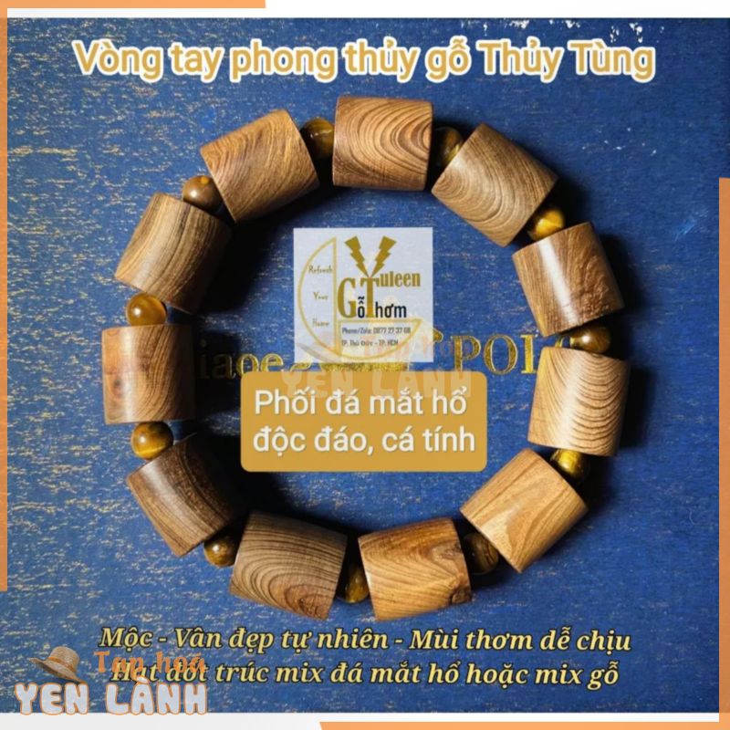 Vòng phong thủy gỗ thủy tùng phối đá độc đáo, mộc thơm bền mùi, vòng tay đẹp, vòng gỗ, độc đáo, cá tính. Gỗ thơm Yuleen