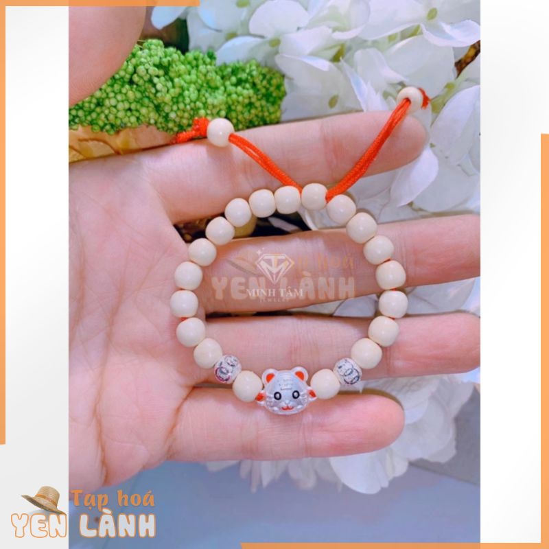 Vòng dâu tằm con giáp Hổ bạc ta cho bé,Vòng tay dâu tằm tuổi Dần bạc ta cho bé-Minh Tâm Jewelry