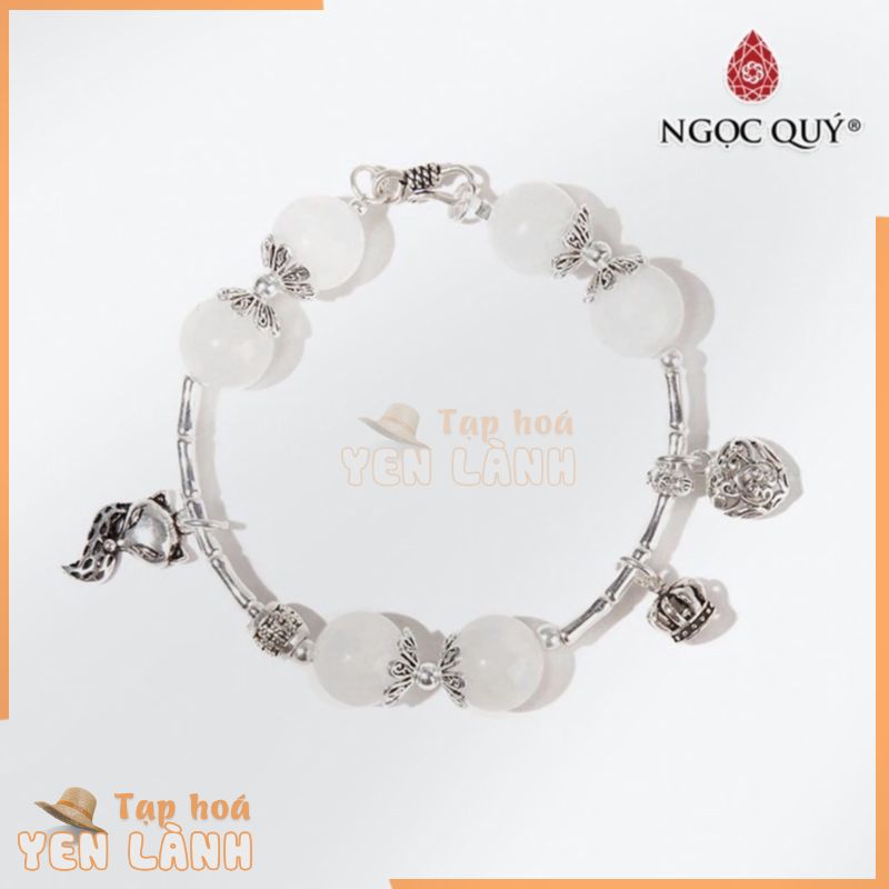 Vòng tay TA ưu linh trắng phối charm hồ ly – Ngọc Quý