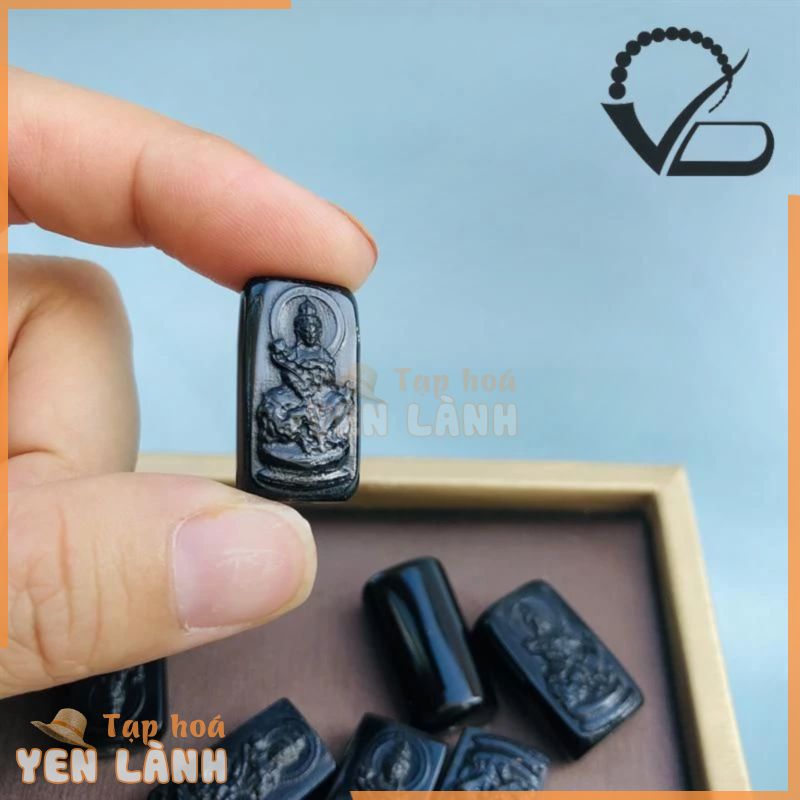 Charm Phật độ mệnh Văn Thù Sư Lợi Bồ Tát San hô đen – Charm San hô đen xỏ vòng tay, dây chuyền Nam Nữ 23mm CNC VĂN BÉ