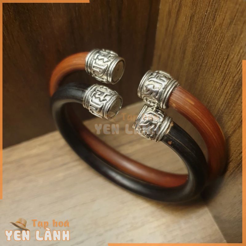 7mm vòng tay Tây Tạng, VINE bọc charm Lục Tự Minh Chú, Om Mani Padme Hum, Phật Giáo Tây Tạng