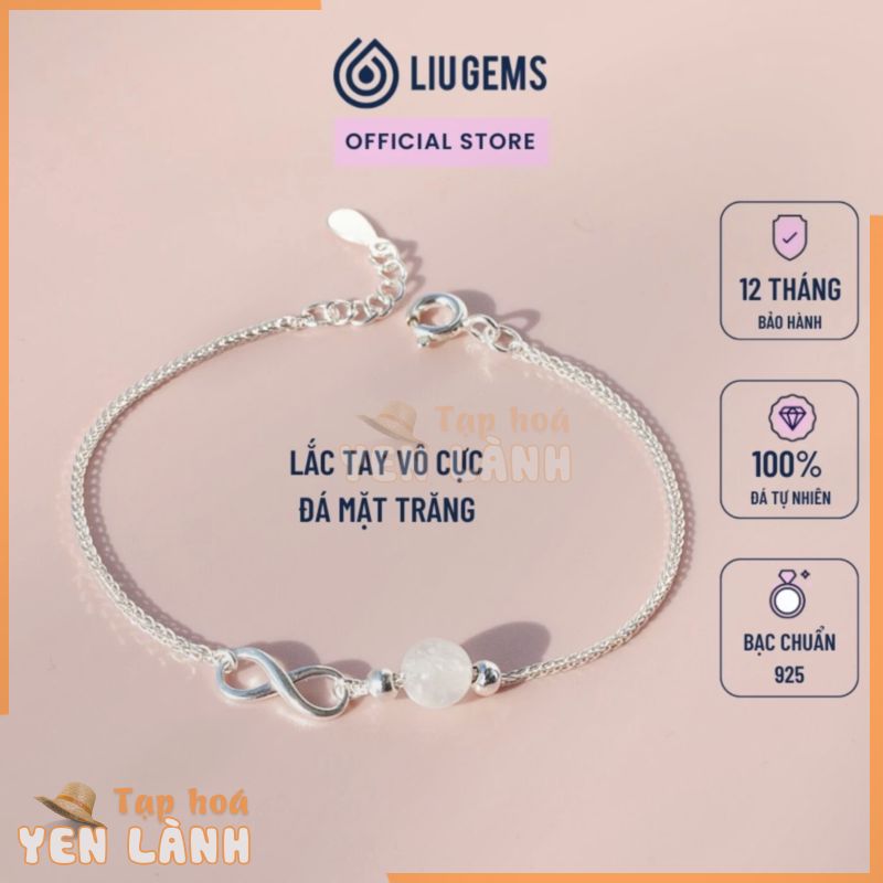 Lắc Tay Bạc Nữ Vô Cực Liugems Vòng 925 Mix Đá Phong Thuỷ Tinh Tế Dễ Thương, VC