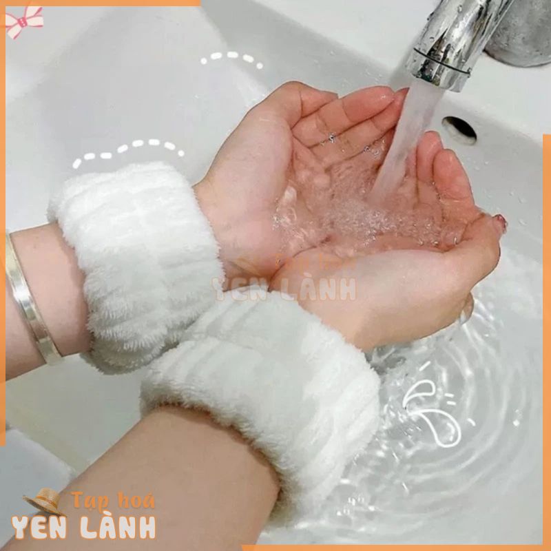 Vòng đeo cổ tay rửa mặt tránh ướt áo ướt sàn vải bông cotton mềm mại ruiyan