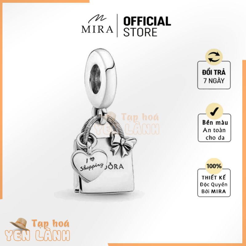 Charm, Hạt Pan MIRA & Co. – HPA12 Pan Túi Xách, Mạ Bạc Xi Bạc, Mix Được Tất Cả Dòng Lắc MIRA