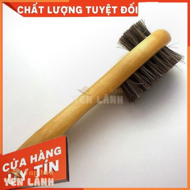 Bàn Chải Đánh Giày 2 Đầu, Chức Năng 2-Trong-1 Trét Xi Giầy Và Làm Sạch Đồ Da – Bàn Chải Lông Ngựa 2 Mặt Chải