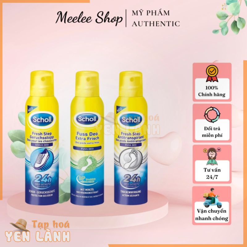 Xịt Khử Mùi Hôi Chân & Giày Dép Scholl Fuss – Hiệu Quả Lâu Dài Chống Vi Khuẩn (150ml)